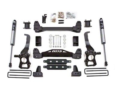 BDS 4-Inch Suspension Lift Kit with 4-Inch Rear Lift Blocks and FOX 2.0 Performance Shocks (15-20 2WD F-150)