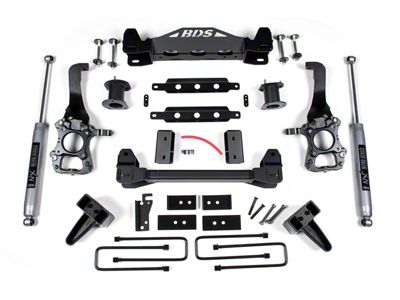 BDS 6-Inch Suspension Lift Kit with 5-Inch Rear Lift Blocks and NX2 Nitro Shocks (2014 2WD F-150)