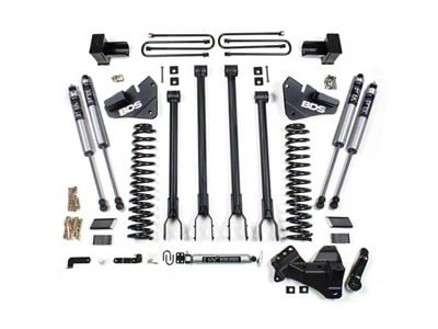 BDS 4-Inch 4-Link Suspension Lift Kit with 5-Inch Rear Lift Blocks and FOX 2.0 Performance Shocks (17-19 4WD 6.7L Powerstroke F-250 Super Duty w/ 2-Leaf Rear Springs)