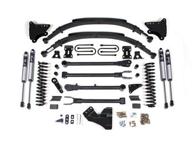 BDS 4-Inch 4-Link Suspension Lift Kit with Rear Leaf Springs and FOX 2.0 Performance Shocks (05-07 4WD 6.0L Powerstroke F-250 Super Duty)