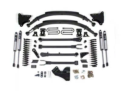 BDS 4-Inch 4-Link Suspension Lift Kit with Rear Leaf Springs and FOX 2.0 Performance Shocks (11-16 4WD 6.2L F-250 Super Duty)