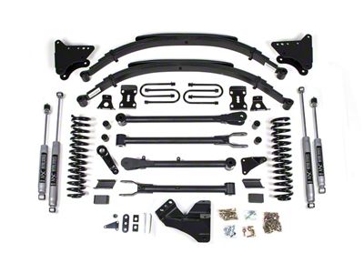 BDS 4-Inch 4-Link Suspension Lift Kit with Rear Leaf Springs and NX2 Nitro Shocks (05-07 4WD 5.4L, 6.8L F-250 Super Duty)