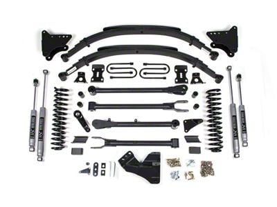 BDS 4-Inch 4-Link Suspension Lift Kit with Rear Leaf Springs and NX2 Nitro Shocks (05-07 4WD 6.0L Powerstroke F-250 Super Duty)