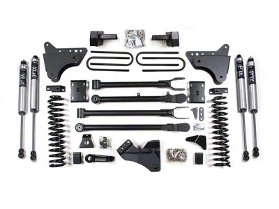 BDS 4-Inch 4-Link Suspension Lift Kit with Rear Lift Blocks and FOX 2.0 Performance Shocks (11-16 4WD 6.2L F-250 Super Duty)