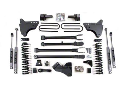 BDS 4-Inch 4-Link Suspension Lift Kit with Rear Lift Blocks and NX2 Nitro Shocks (05-07 4WD 6.0L Powerstroke F-250 Super Duty w/ Factory Overload Springs)