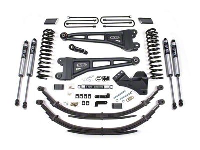 BDS 4-Inch Radius Arm Suspension Lift Kit with Leaf Springs and FOX 2.0 Performance Shocks (17-19 4WD 6.7L Powerstroke F-250 Super Duty)