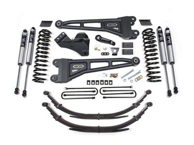 BDS 4-Inch Radius Arm Suspension Lift Kit with Leaf Springs and FOX 2.0 Performance Shocks (11-16 4WD 6.7L Powerstroke F-250 Super Duty)