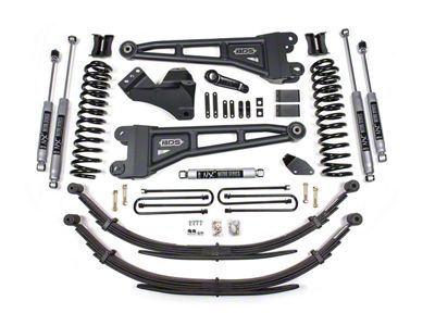 BDS 4-Inch Radius Arm Suspension Lift Kit with Reaf Leaf Springs and NX2 Nitro Shocks (05-07 4WD 6.0L Powerstroke F-250 Super Duty)