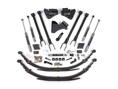 BDS 5-Inch 4-Link Suspension Lift Kit with Rear Leaf Springs and NX2 Nitro Shocks (20-22 4WD 6.2L, 7.3L F-250 Super Duty)