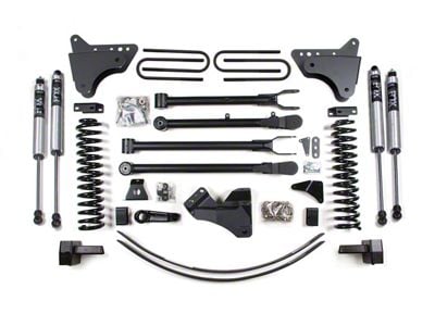 BDS 6-Inch 4-Link Suspension Lift Kit with 3-Inch Rear Lift Blocks, Add-A-Leaf and FOX 2.0 Performance Shocks (05-07 4WD 5.4L, 6.8L F-250 Super Duty w/o Factory Overload Springs)