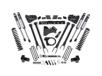 BDS 6-Inch 4-Link Suspension Lift Kit with 5-Inch Rear Lift Blocks and FOX 2.0 Performance Shocks (17-19 4WD 6.7L Powerstroke F-250 Super Duty w/ 2-Leaf Rear Springs)