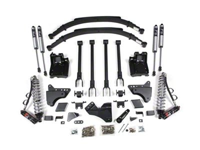 BDS 6-Inch 4-Link Suspension Lift Kit with Rear Leaf Springs, FOX 2.5 Performance Elite Coil-Overs and FOX 2.0 Performance Shocks (11-16 4WD 6.7L Powerstroke F-250 Super Duty w/ Factory 2-Inch Lift Blocks)