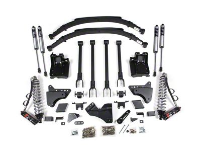 BDS 6-Inch 4-Link Suspension Lift Kit with Rear Leaf Springs, FOX 2.5 Performance Elite Coil-Overs and FOX 2.0 Performance Shocks (11-16 4WD 6.7L Powerstroke F-250 Super Duty w/ Factory 3-Inch Blocks)