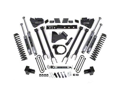 BDS 6-Inch 4-Link Suspension Lift Kit with 5-Inch Rear Lift Blocks and NX2 Nitro Shocks (17-19 4WD 6.7L Powerstroke F-250 Super Duty w/ 2-Leaf Rear Springs)