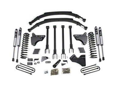 BDS 6-Inch 4-Link Suspension Lift Kit with Leaf Springs and FOX 2.0 Performance Shocks (05-07 4WD 5.4L, 6.8L F-250 Super Duty)