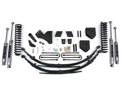 BDS 6-Inch 4-Link Suspension Lift Kit with Rear Leaf Springs and NX2 Nitro Shocks (11-16 4WD 6.7L Powerstroke F-250 Super Duty w/ Factory 2-Inch Lift Blocks)