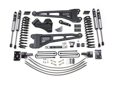 BDS 6-Inch Radius Arm Suspension Lift Kit with 4-Inch Rear Lift Blocks and Add-A-Leaf with FOX 2.0 Performance Shocks (05-07 4WD 6.0L Powerstroke F-250 Super Duty w/o Factory Overload Springs)