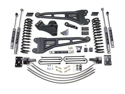 BDS 6-Inch Radius Arm Suspension Lift Kit with 4-Inch Rear Lift Blocks and Add-A-Leaf with NX2 Nitro Shocks (05-07 4WD 6.0L Powerstroke F-250 Super Duty w/o Factory Overload Springs)