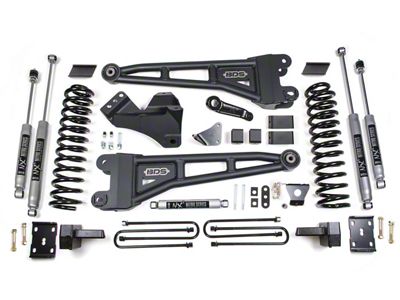 BDS 6-Inch Radius Arm Suspension Lift Kit with 4-Inch Rear Lift Blocks and Add-A-Leaf with NX2 Nitro Shocks (05-07 4WD 6.0L Powerstroke F-250 Super Duty w/ Factory Overload Springs)