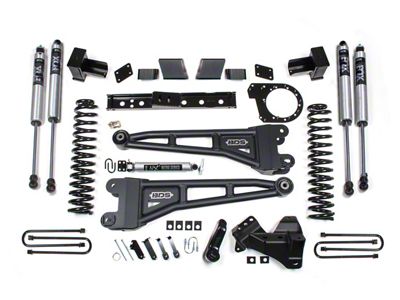 BDS 6-Inch Radius Arm Suspension Lift Kit with 5-Inch Lift Blocks and FOX 2.0 Performance Shocks (17-19 4WD 6.7L Powerstroke F-250 Super Duty w/ 3-Leaf Rear Springs)