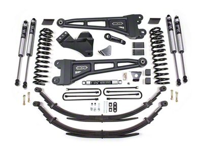 BDS 6-Inch Radius Arm Suspension Lift Kit with 6-Inch Rear Lift Leaf Springs and FOX 2.0 Performance Shocks (05-07 4WD 5.4L, 6.8L F-250 Super Duty)