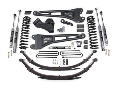 BDS 6-Inch Radius Arm Suspension Lift Kit with 6-Inch Rear Lift Leaf Springs and NX2 Nitro Shocks (05-07 4WD 6.0L Powerstroke F-250 Super Duty)