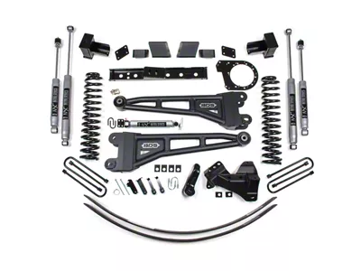 BDS 6-Inch Radius Arm Suspension Lift Kit with 5-Inch Lift Blocks and NX2 Nitro Shocks (17-19 4WD 6.7L Powerstroke F-250 Super Duty w/ 2-Leaf Rear Springs)