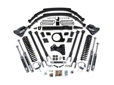 BDS 8-Inch 4-Link Suspension Lift Kit with Reaf Leaf Springs and NX2 Nitro Shocks (17-19 4WD 6.7L Powerstroke F-250 Super Duty)