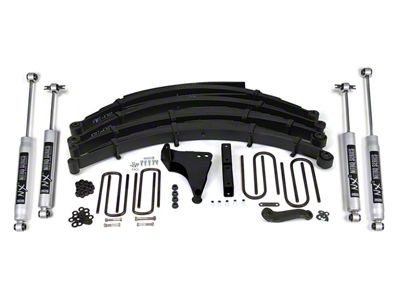 BDS 8-Inch Leaf Spring Suspension Lift Kit with NX2 Nitro Shocks (99-02/28/1999 4WD F-250 Super Duty w/ Square U-Bolt)