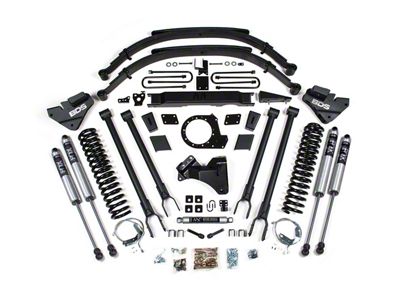 BDS 9-Inch 4-Link Suspension Lift Kit with Rear Leaf Springs and FOX 2.0 Performance Shocks (20-22 4WD 6.2L, 7.3L F-250 Super Duty)