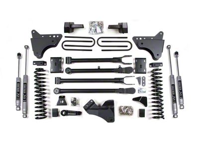 BDS 4-Inch 4-Link Suspension Lift Kit with Rear Lift Blocks and NX2 Nitro Shocks (11-16 4WD 6.7L Powerstroke F-350 Super Duty SRW)