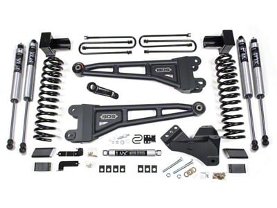 BDS 4-Inch Radius Arm Suspension Lift Kit with 5-Inch Lift Blocks and FOX 2.0 Performance Shocks (17-19 4WD 6.2L F-350 Super Duty w/ 2-Leaf Rear Springs)