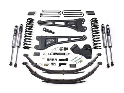 BDS 4-Inch Radius Arm Suspension Lift Kit with Leaf Springs and FOX 2.0 Performance Shocks (17-19 4WD 6.7L Powerstroke F-350 Super Duty)