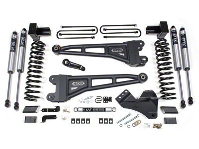 BDS 4-Inch Radius Arm Suspension Lift Kit with FOX 2.0 Performance Shocks (17-19 4WD 6.2L F-350 Super Duty DRW)