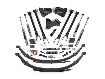 BDS 5-Inch 4-Link Suspension Lift Kit with Rear Leaf Springs and NX2 Nitro Shocks (20-22 4WD 6.2L, 7.3L F-350 Super Duty)