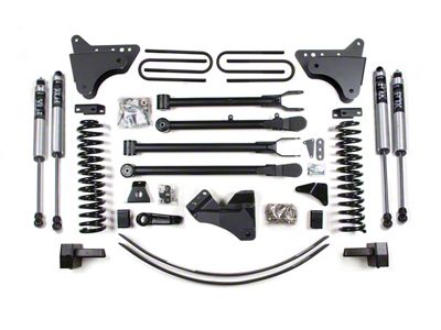 BDS 6-Inch 4-Link Suspension Lift Kit with 3-Inch Rear Lift Blocks, Add-A-Leaf and FOX 2.0 Performance Shocks (05-07 4WD 5.4L, 6.8L F-350 Super Duty w/ Factory Overload Springs)