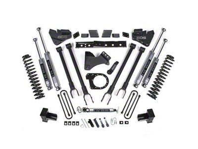 BDS 6-Inch 4-Link Suspension Lift Kit with 5-Inch Rear Lift Blocks and NX2 Nitro Shocks (17-19 4WD 6.7L Powerstroke F-350 Super Duty w/ 2-Leaf Rear Springs)