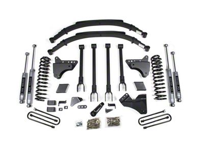 BDS 6-Inch 4-Link Suspension Lift Kit with Leaf Springs and NX2 Nitro Shocks (05-07 4WD 5.4L, 6.8L F-350 Super Duty)