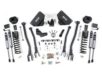 BDS 4-Inch 4-Link Suspension Lift Kit with 3.50-Inch Rear Spacer with FOX 2.0 Performance Shocks (14-18 4WD 5.7L, 6.4L RAM 2500 w/ Air Ride)