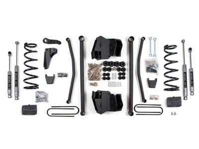 BDS 4-Inch Long Arm Suspension Lift Kit with Rear Lift Blocks and NX2 Nitro Shocks (2008 4WD 5.7L RAM 2500 Power Wagon w/ 3.50-Inch Axle)