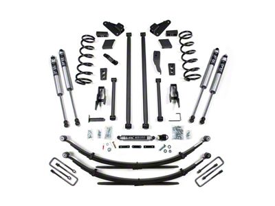 BDS 4.50-Inch Long Arm Suspension Lift Kit with Rear Leaf Springs and FOX 2.0 Performance Shocks (94-99 4WD RAM 2500)