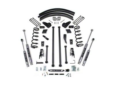 BDS 4.50-Inch Long Arm Suspension Lift Kit with Rear Lift Blocks, Add-A-Leaf and NX2 Nitro Shocks (94-99 4WD RAM 2500 w/ Factory Overload Springs)