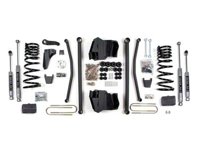 BDS 8-Inch Long Arm Suspension Lift Kit with Rear Lift Blocks and NX2 Nitro Shocks (2008 4WD 5.9L RAM 2500 w/ Automatic Transmission & Rear 4-Inch Axle)