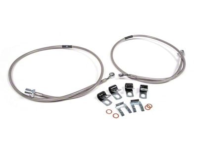 BDS Stainless Steel Braided Brake Line Kit for 6 to 8-Inch Lift; Front (14-18 4WD RAM 2500)