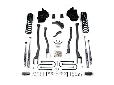 BDS 4-Inch 4-Link Suspension Lift Kit with 2-Inch Rear Lift Blocks and NX2 Nitro Shocks (13-18 4WD 5.7L, 6.4L RAM 3500)