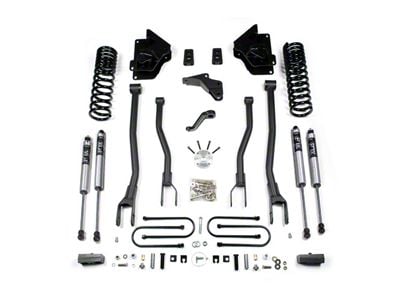 BDS 4-Inch 4-Link Suspension Lift Kit with Rear Lift Block and FOX 2.0 Performance Shocks (13-18 4WD 6.7L RAM 3500)