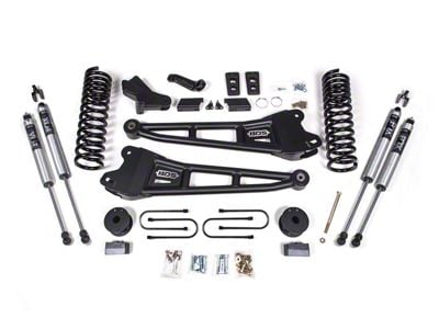 BDS 4-Inch Radius Arm Suspension Lift Kit with Rear Lift Blocks and FOX 2.0 Performance Shocks (13-18 4WD 6.7L RAM 3500 w/ Air Ride)