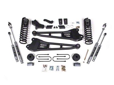 BDS 4-Inch Radius Arm Suspension Lift Kit with Rear Lift Blocks and NX2 Nitro Shocks (13-18 4WD 6.7L RAM 3500 w/ Air Ride)