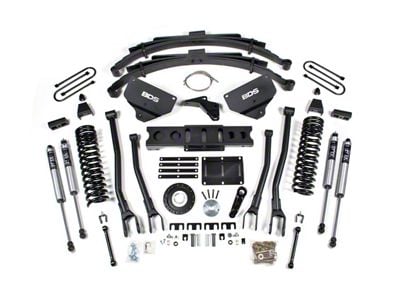 BDS 8-Inch 4-Link Suspension Lift Kit with Reaf Leaf Springs and FOX 2.0 Performance Shocks (13-18 4WD 6.7L RAM 3500 w/ 8-Bolt Indexing Ring)