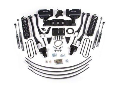 BDS 8-Inch 4-Link Suspension Lift Kit with Rear Lift Blocks and NX2 Nitro Shocks (19-25 4WD 6.7L RAM 3500 w/ 6-Bolt Indexing Ring & w/o Factory Overload Spring or Air Ride)